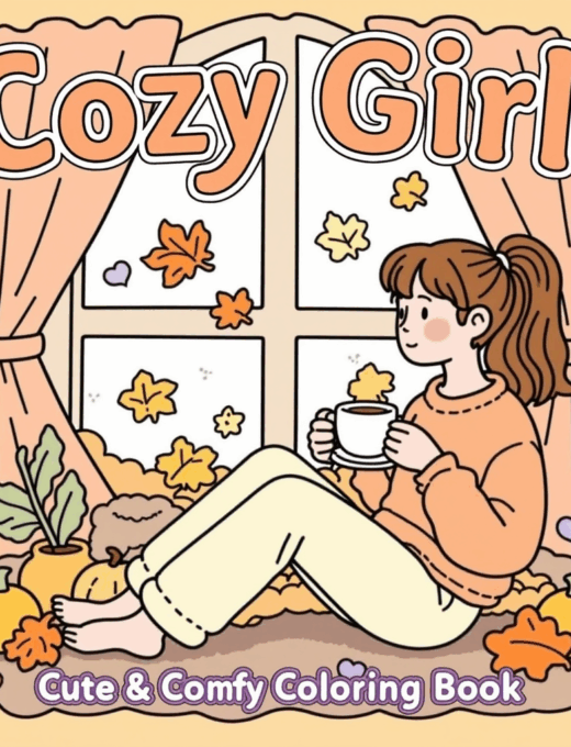 Cozy Girl Autumn Coloring Book